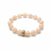 Bransoletka kremowa ecru kule krysztaly zlota