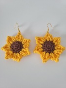 Kolczyki na szydełku Słonecznik 