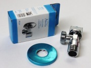 Kulowy zawór kątowy Ferro Alterna 1/2” x 3/4'' z rozetą