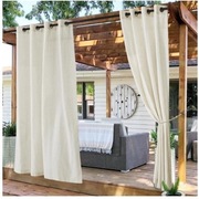 2 Sztuki Zasłony na Patio Balkon Taras 140x275 cm stylizowane na lniane