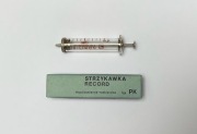 Strzykawka szklana Record 10cm³, rozbieralna z czasów PRL