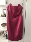 Zjawiskowa suknia bardotka soczysty róż