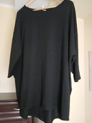 Bluzka tunika damska czarna rekaw 3/4 r. 46/48