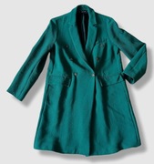 Zara Basic wiosenny płaszcz ciemny turkus M