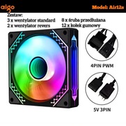 Zestaw wentylator Aigo Air12s (standard + revers) 120mm + gratis