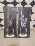 Sprzedam dwa obrazki grafiki przedstawiajace suszone kwiaty w wazonie