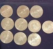 10 szt. srebrnych monet. 200 zł. XXX Lat PRL  rok 1974. 