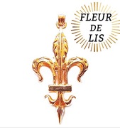 Lilijka fleur de lis wisiorek zawieszka duży kwiat roślina harcerz harcerka