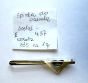 Spinka do krawata złoto 333 - 1g, całośc metal 4,37g