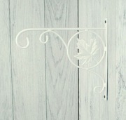 Wieszak Hak Uchwyt metalowy kuty na doniczkę - Biały Antyczny (W48)