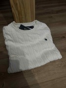 sweter ralph lauren |warkocz|biały|M|