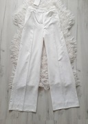 ZARA białe żakardowe spodnie na kant wzór kwiaty Xs 34