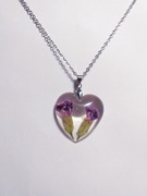 Naszyjnik prawdziwy kwiat w żywicy PREZENT