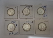 5 marek Hindenburg 1936 6 szt. srebro litery A, D, E, F, G, I