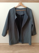 Szara narzutka marynarka bez zapięcia oversize z rękawem 3/4 S 36