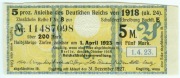 KUPON  NIEMIECKIEJ POŻYCZKI na 200 Mk z 1918 r - idealny 