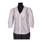 Object Bluzka Damska Biała Kołnierz Bufki XS 34 S Romantyczna Stan BDB