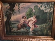 ANTYCZNY OBRAZ NIMFA I SATYR WEDŁUG RUBENSA PIĘKNY