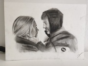 Portret pary – rysunek węglem – sztuka figuratywna A4