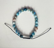 Bransoletka regulowana handmade z naturalnych kamieni niebieski