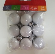 BOMBKI CHOINKOWE PLASTIKOWE DISCO BIAŁE 3CM 9SZT 