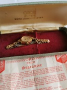 Oris zegarek pozłacany, oryginalne pudełko i karta