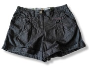 River Island krótkie spodenki szorty czarny melanż bawełna 16/ 42