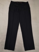 Eleganckie granatowe spodnie wizytowe w paski w kant Skopes 36L jak nowe