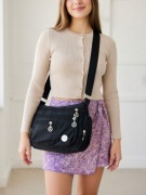 Czarna torebka listonoszka damska XL pojemna sportowa na ramię nowa