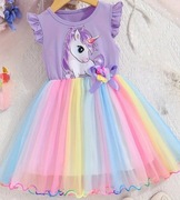 Nowa sukienka jednorożec rozm 116, 5-6lat, unicorn, sesja, wesele