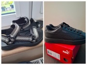 Sneakersy czarne skórzane PUMA + sandały r. 37