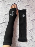 Rękawiczki czarne krzyż goth alt bez palców