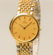 Zegarek Omega De Ville Quartz 32 mm – pozłacany, złota tarcza