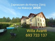 Noclegi w Krynicy Zdrój Wolne Pokoje i Apartamenty Parking Kuchnia AVANTI