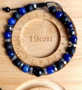 Bransoletka agat ,turmalin,lawa,hematyt