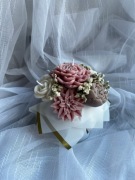 Mini flower box różowo beżowy