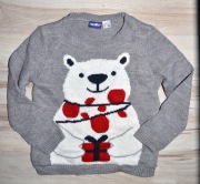 364* lupilu Świąteczny sweter miś 3/4 lat_ 98/104 cm