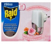 Raid urządzenie + płyn przeciwko komarom (Róża i drzewo sandałowe) 27 ml