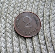 Łotwa 2 Santimi 1937r - Niski Nakład