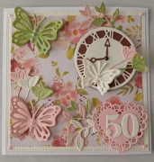 Kartka ręcznie robiona na 50te urodziny. Personalizacja.