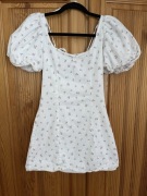 Bawełniana sukienka z bufkami H&M XXS/32