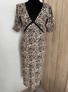 Wednesday’s Girl sukienka midi Animal print Cętki