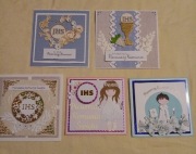 Kartki ręcznie robione warstwowe komunia święta 