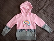 Bluza Różowo-Szara z Kapturem 122-128 F26