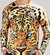 Męska bluzka oczy tygrysa 