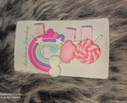 Spinki 3 D  Tęcza lizaki chmurki zestaw