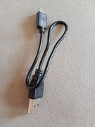 kabel przewód zasilający USB A - USBmicro czarny 26cm nowy