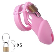 Pas Cnoty Różowy Silikonowy Miękki klatka BDSM femdom Domina