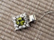 Zawieszka wisiorek Apart zielony kwadrat cyrkonie srebro nowa