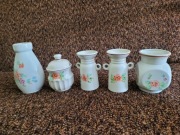 Zestaw wazony i cukiernica ceramiczny Bolesławiec PRL